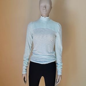 FREE PEOPLE Iced Aqua thin lightweight long sleeve